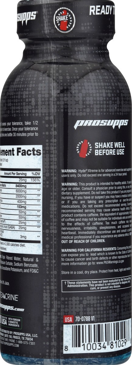 slide 9 of 9, Hyde Xtreme Blue Razz Popsicle Energy Pre-Workout 12 oz, 12 oz