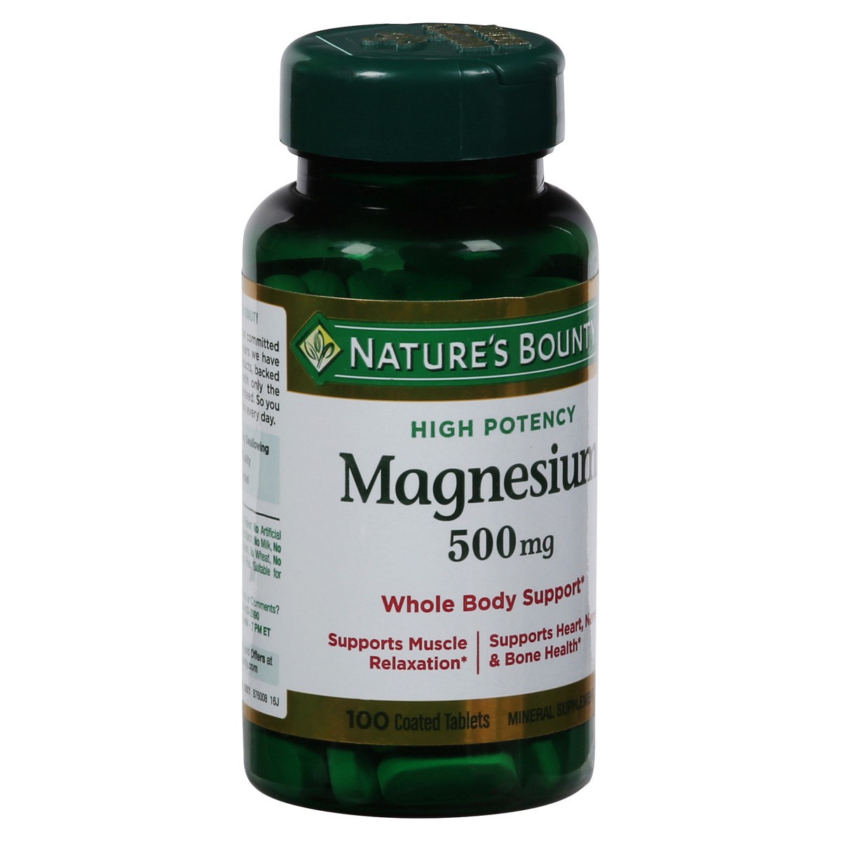 slide 5 of 9, Nature's Bounty High Potency Magnesium 100 Coated Tablets, 100 ct