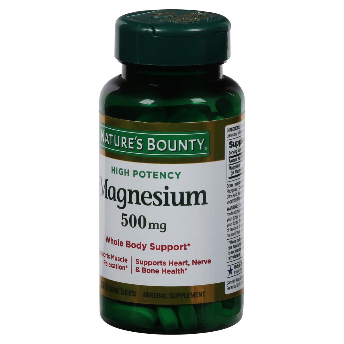 slide 9 of 9, Nature's Bounty High Potency Magnesium 100 Coated Tablets, 100 ct