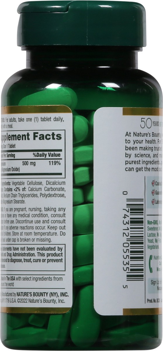 slide 2 of 9, Nature's Bounty High Potency Magnesium 100 Coated Tablets, 100 ct