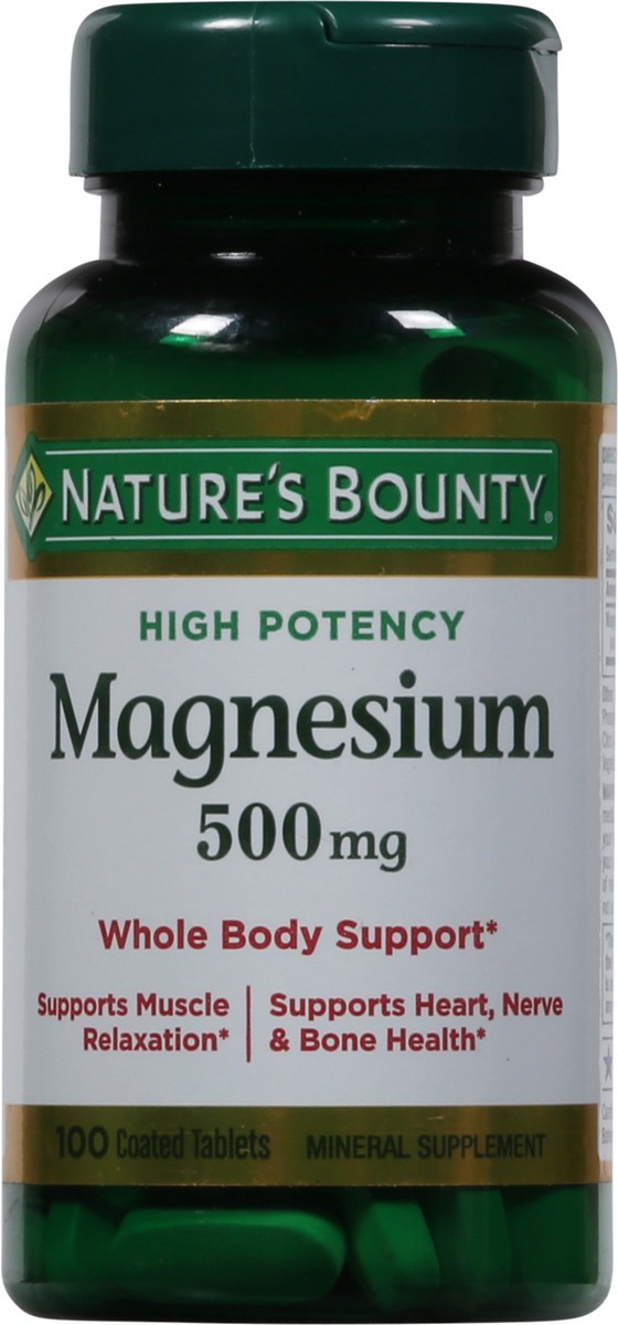 slide 6 of 9, Nature's Bounty High Potency Magnesium 100 Coated Tablets, 100 ct