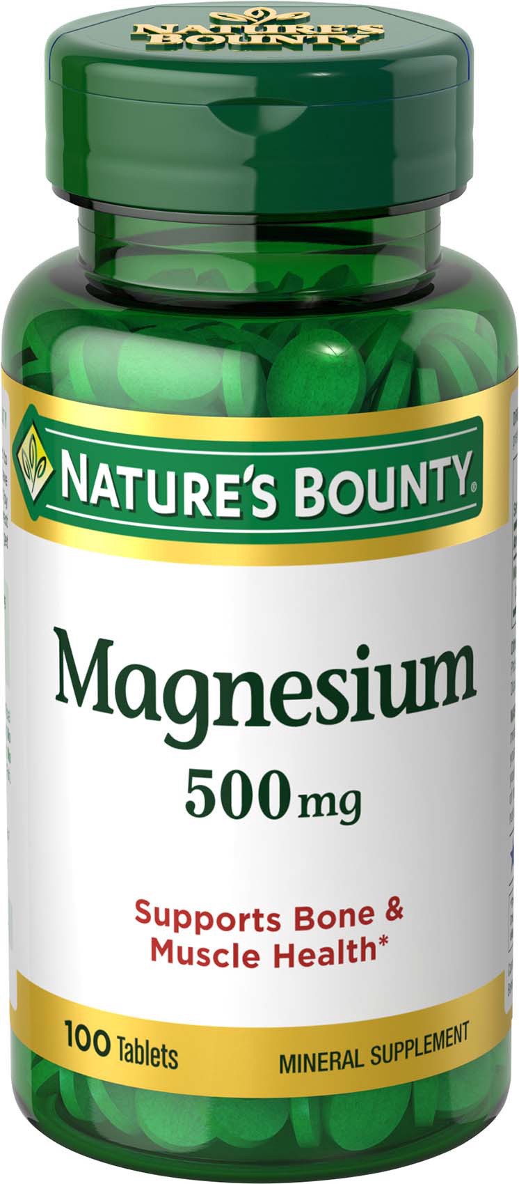 slide 1 of 9, Nature's Bounty Magnesium 500mg 100ct, 100 ct