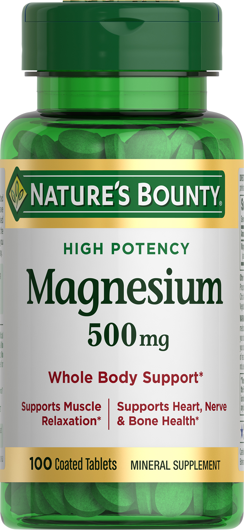 slide 1 of 9, Nature's Bounty Magnesium 500mg 100ct, 100 ct