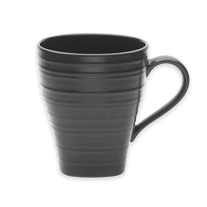 slide 1 of 1, Mikasa Swirl Square Mug - Black, 16 oz