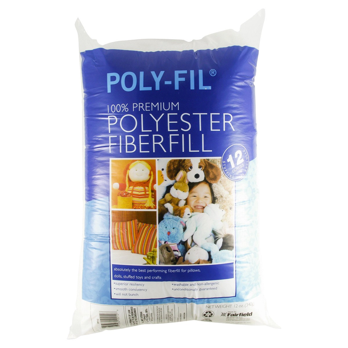 slide 2 of 2, Fairfield Poly Fil Fiber 100% Polyester, 12 oz