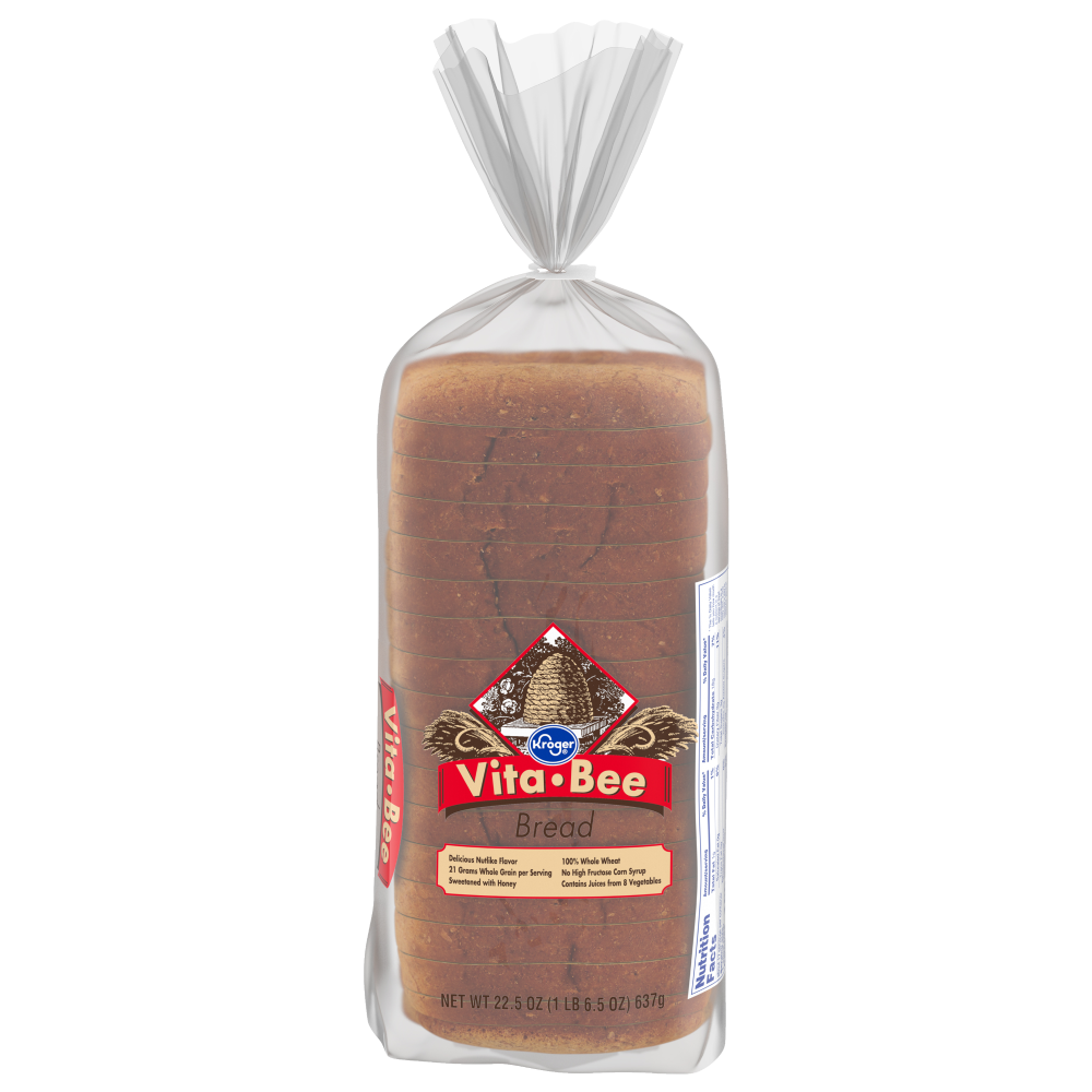 slide 2 of 3, Kroger Vita Bee Wheat Bread, 22.5 oz