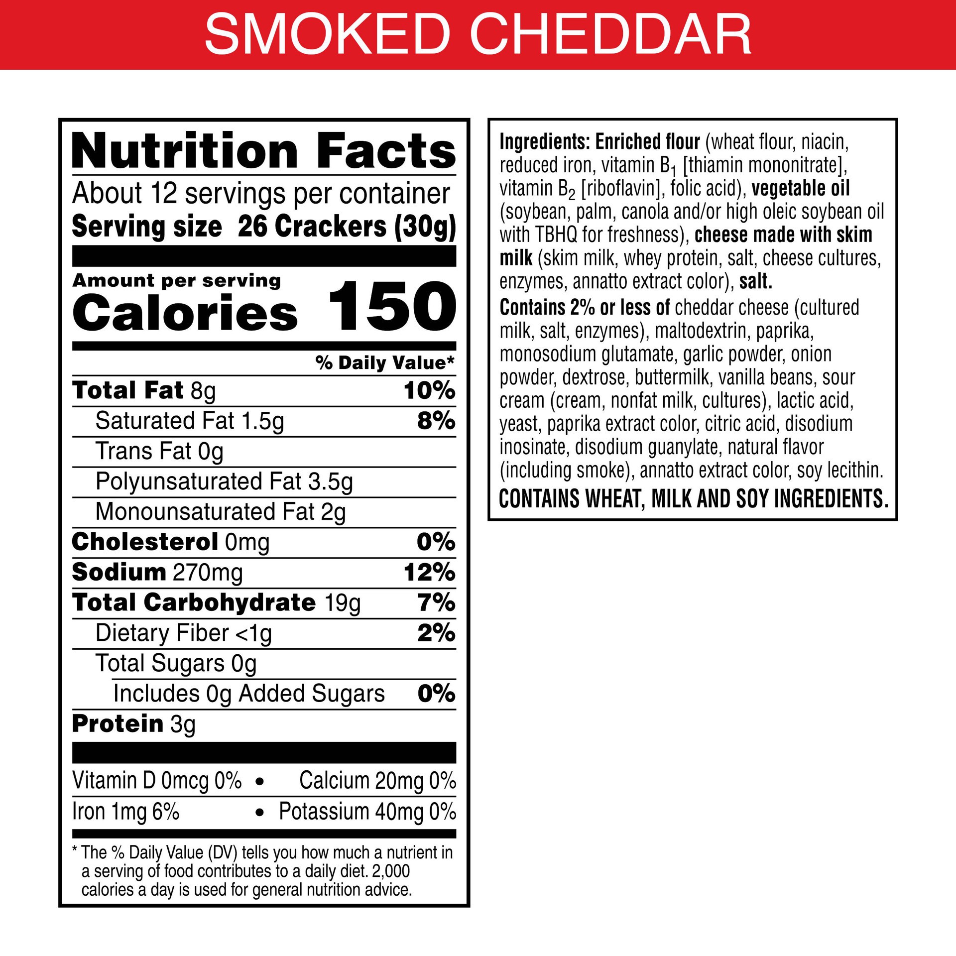 slide 4 of 5, Cheez-It Crackers Smoked Cheddar 12.4oz, 12.4 oz