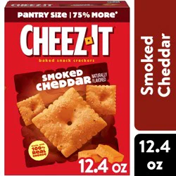 Cheez-It Baked Snack Crackers, Lunch Snacks, Smoked Cheddar, 12.4oz Box, 1 Box