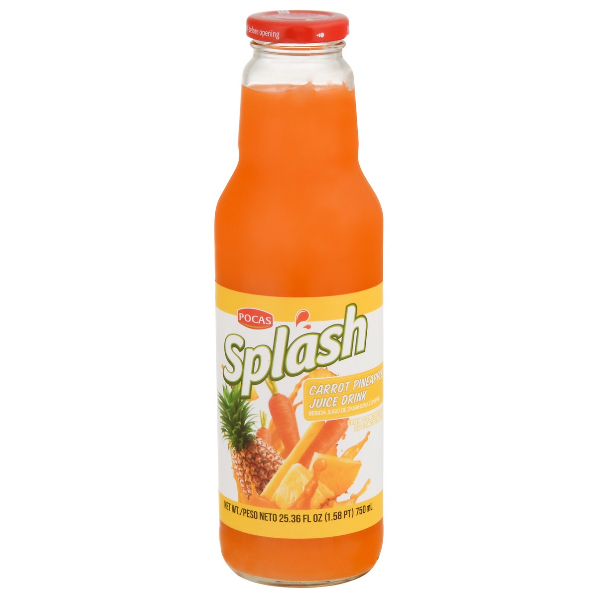 slide 1 of 12, Pocas Splash Carrot Pineapple Juice Drink 25.36 fl oz, 25.36 fl oz