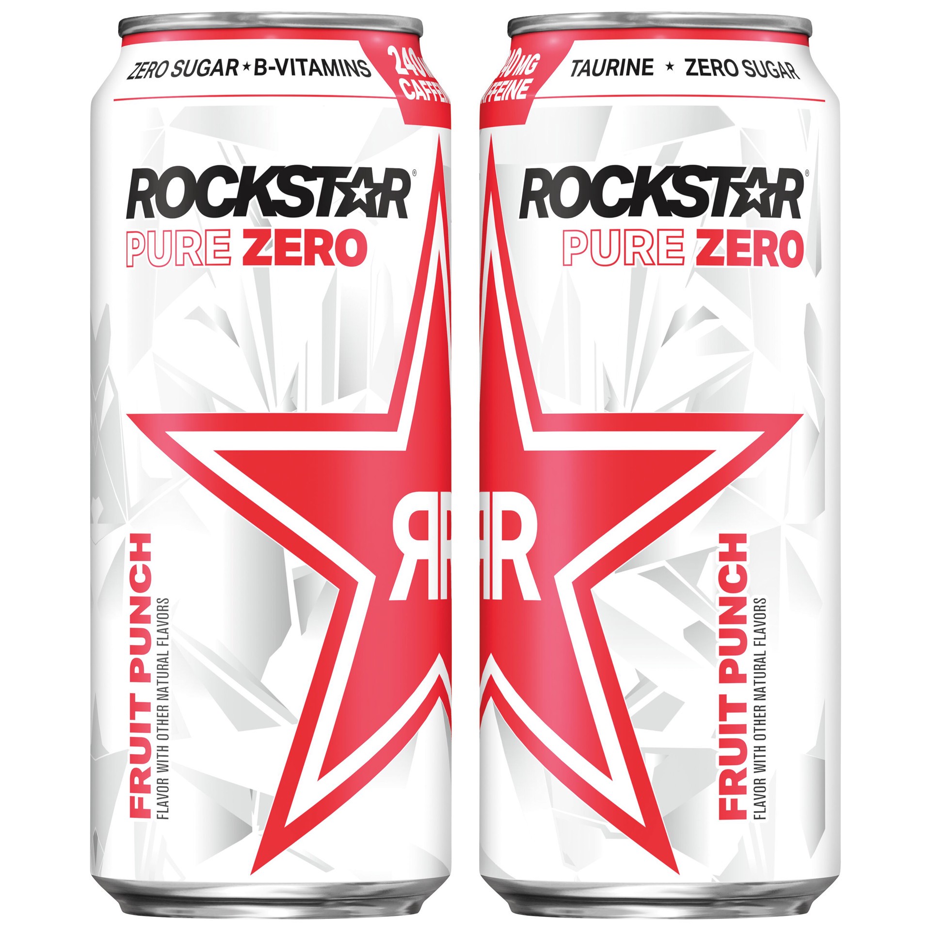 slide 1 of 4, Rockstar Pure Zero Fruit Punch Energy Drink - 16 fl oz can, 16 fl oz