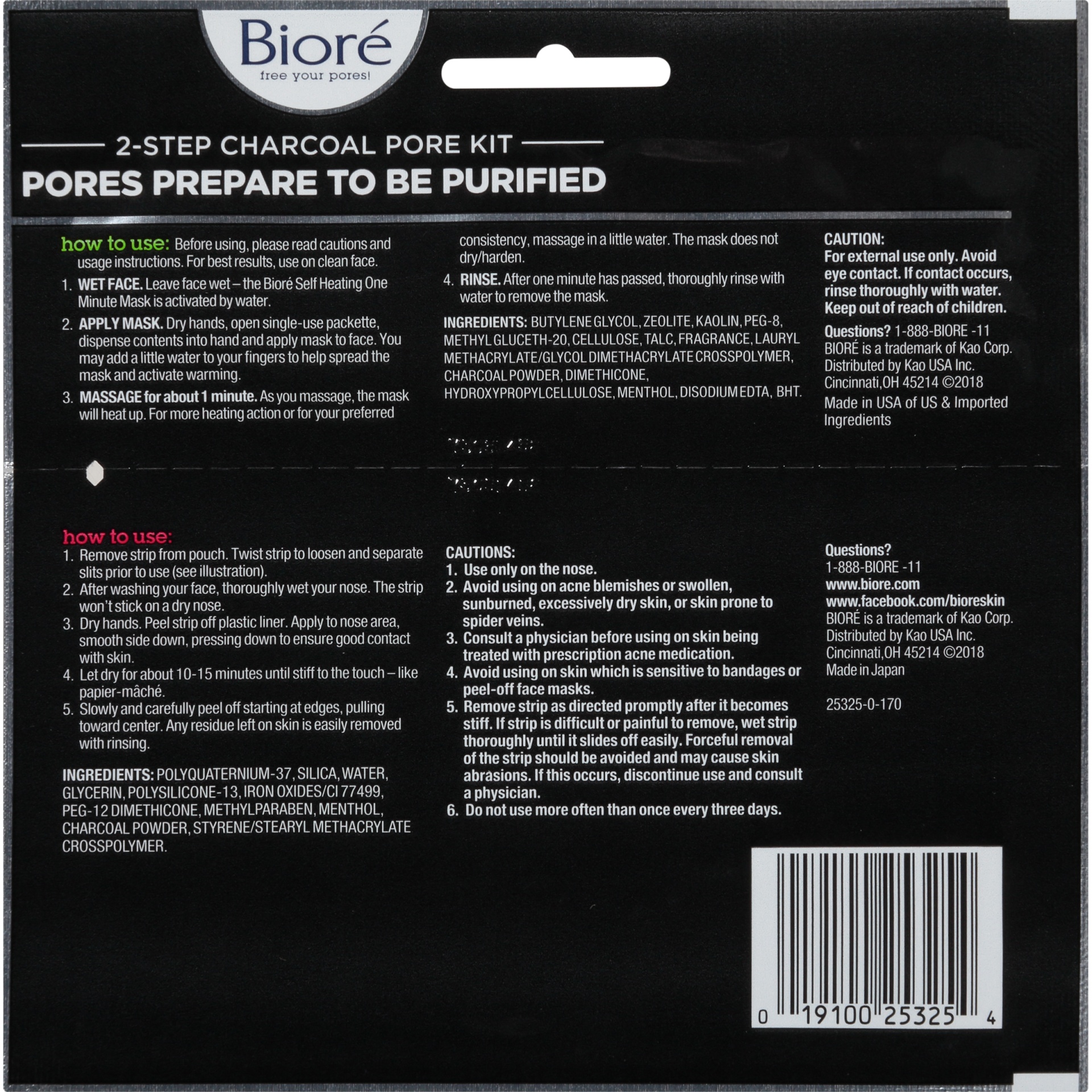 slide 2 of 3, Biore Charcoal Duo Pack, 1 ct