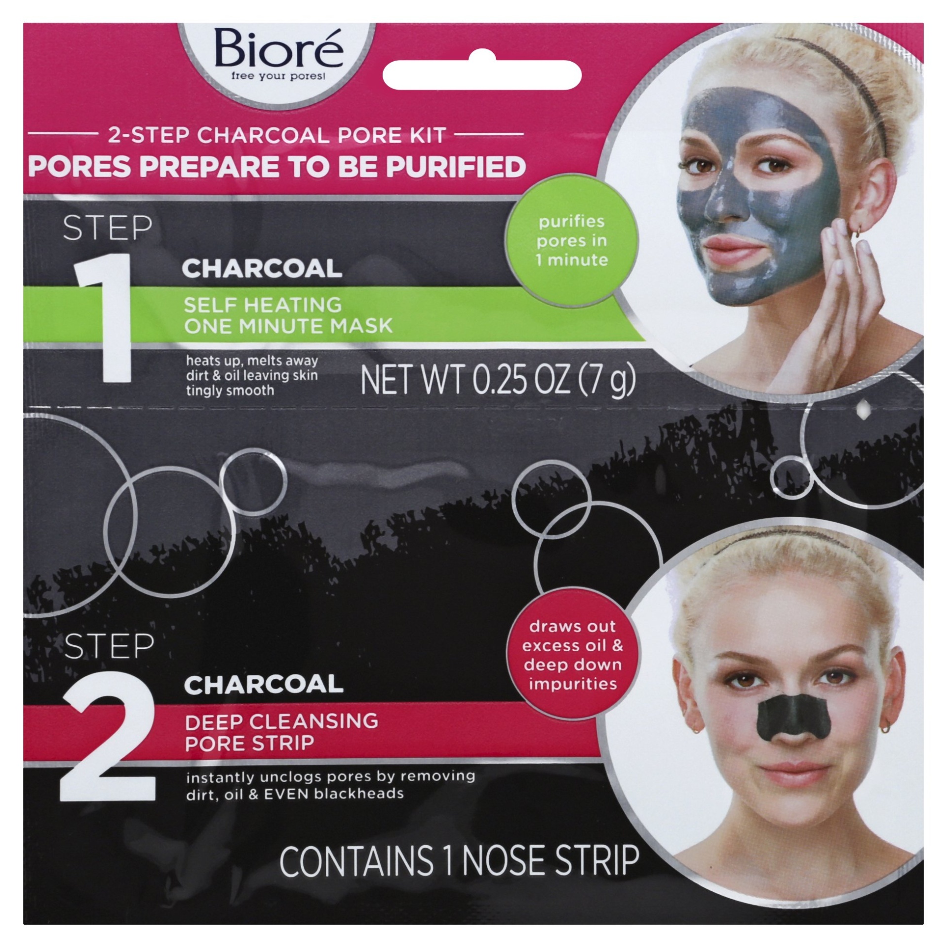 slide 1 of 3, Biore Charcoal Duo Pack, 1 ct