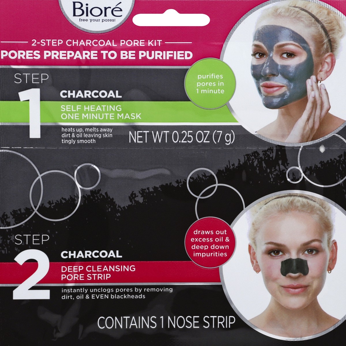 slide 1 of 8, Biore 2-Step Pore Kit 1 ea, 1 ea