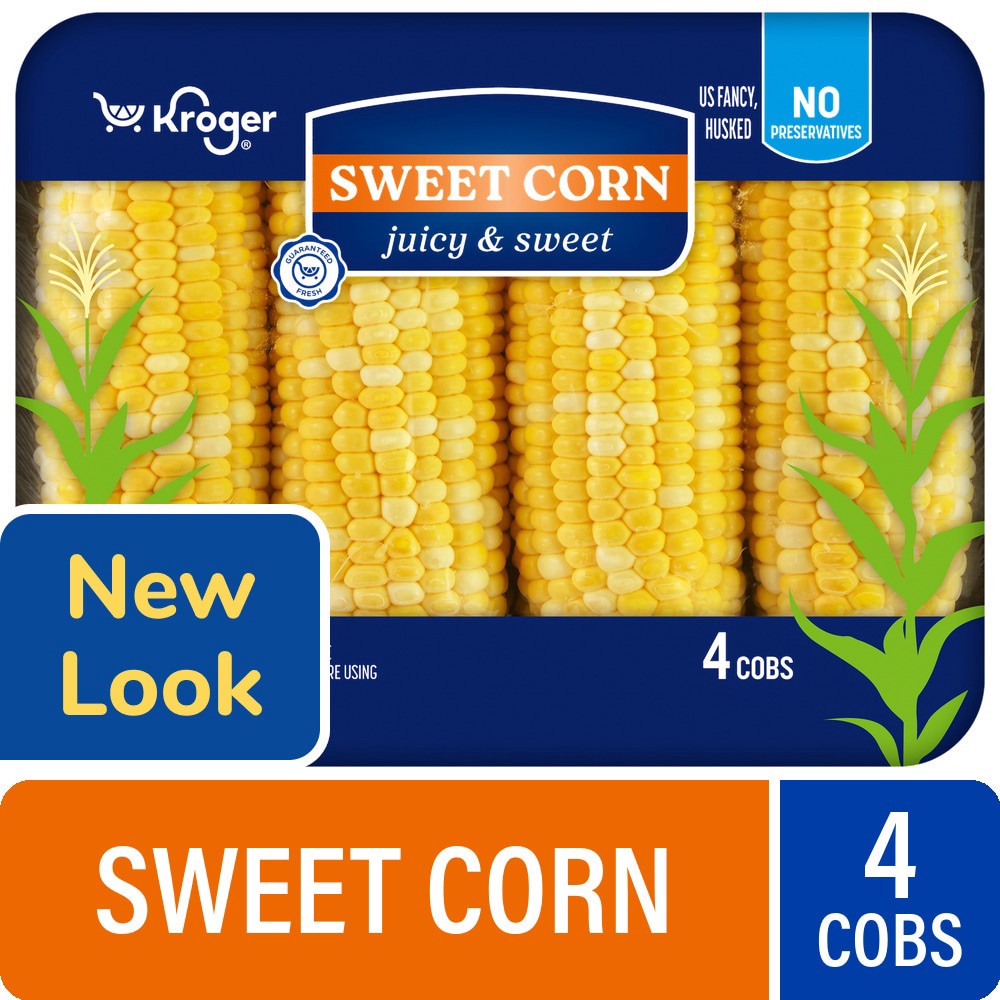 slide 1 of 1, Kroger Packaged Sweet Corn, 4 ct