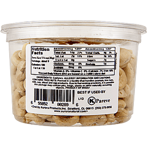 slide 7 of 8, Aurora Natural Cashews Raw, 9 oz