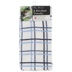 Ritz Fed Blue Multi Check Ultra Absorbent Kitchen Towels 2 Each