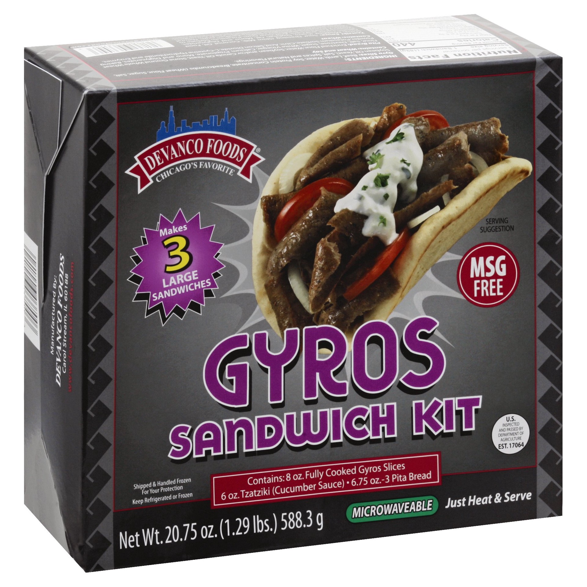 slide 1 of 1, Devanco Foods Devanco Gyro 3Pk Kit,