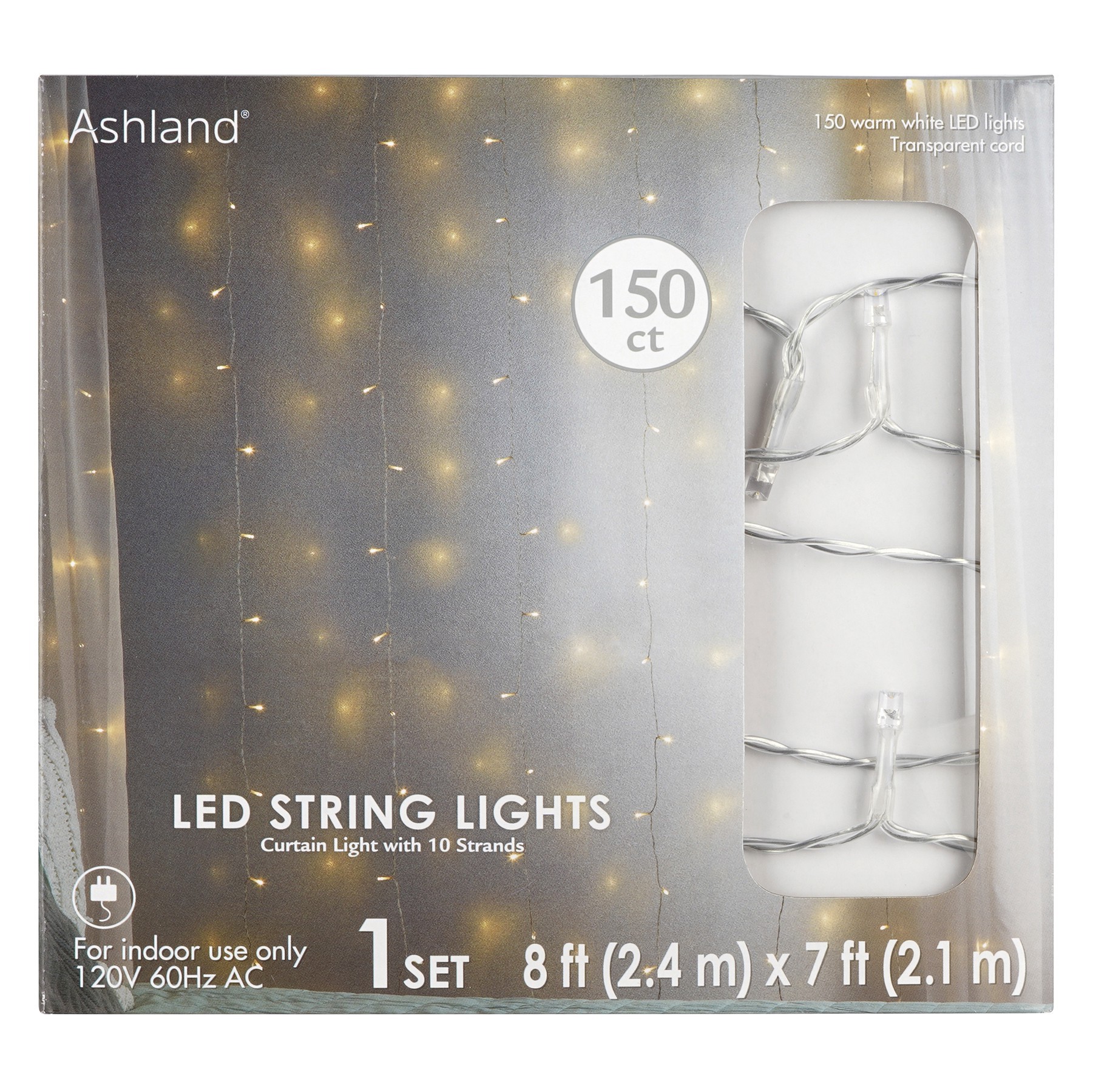 slide 2 of 2, 150ct. Curtain Led String Lights By Ashland, 150 ct