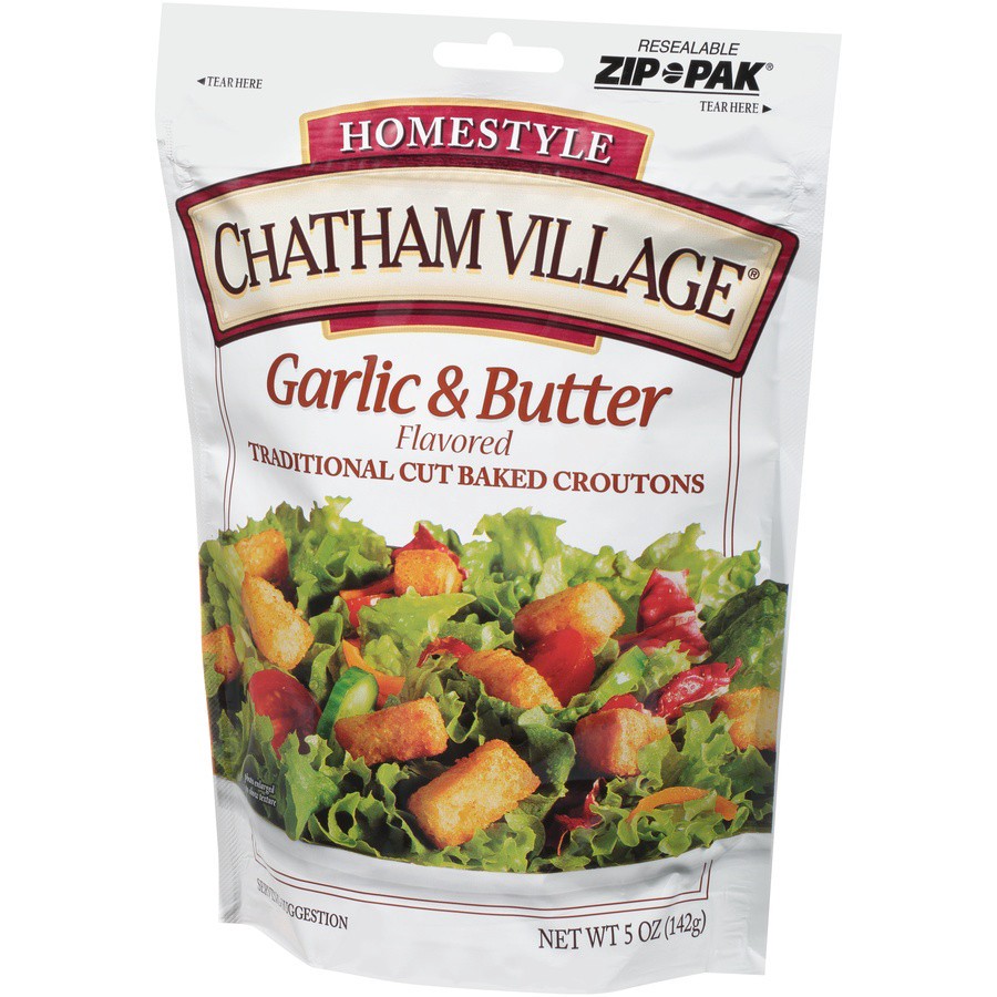 slide 5 of 8, Chatham Village Garlic & Butter Croutons, 5 oz