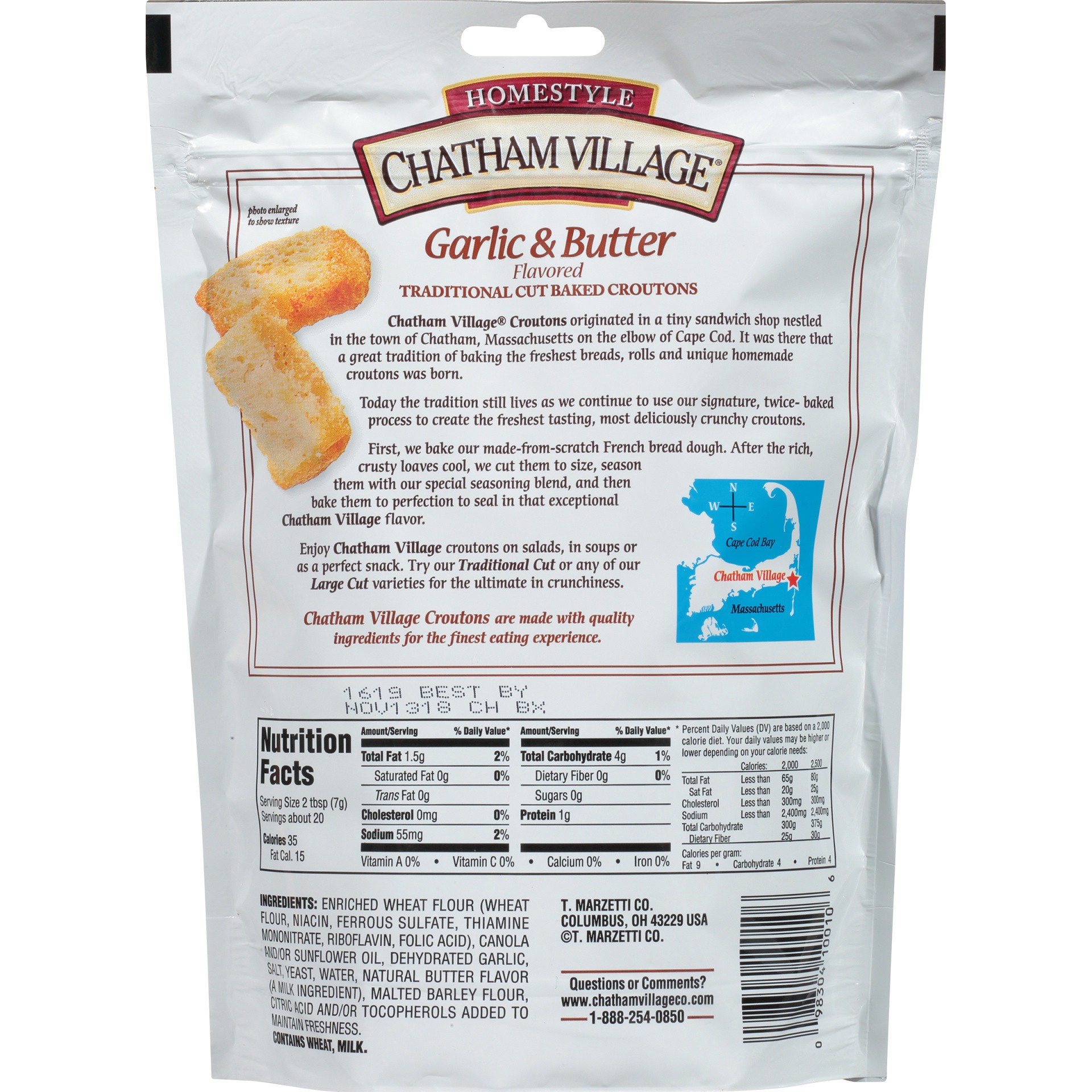 slide 6 of 8, Chatham Village Garlic & Butter Croutons, 5 oz