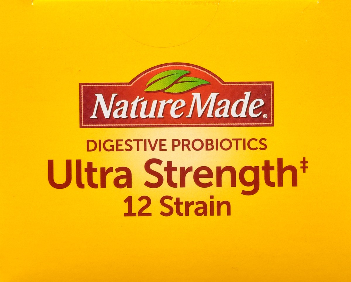 slide 5 of 9, Nature Made Ultra Strength 12 Strain Digestive Probiotics, Dietary Supplement for Digestive Health Support, 25 Probiotic Capsules, 25 Day Supply, 25 ct