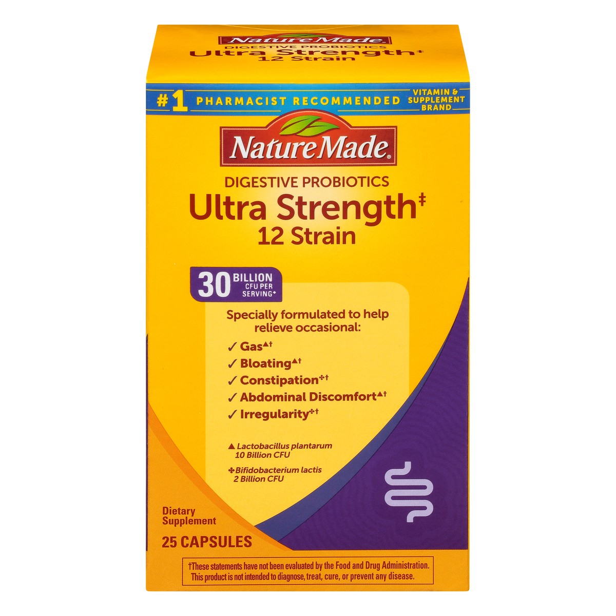 slide 1 of 9, Nature Made Ultra Strength 12 Strain Digestive Probiotics, Dietary Supplement for Digestive Health Support, 25 Probiotic Capsules, 25 Day Supply, 25 ct