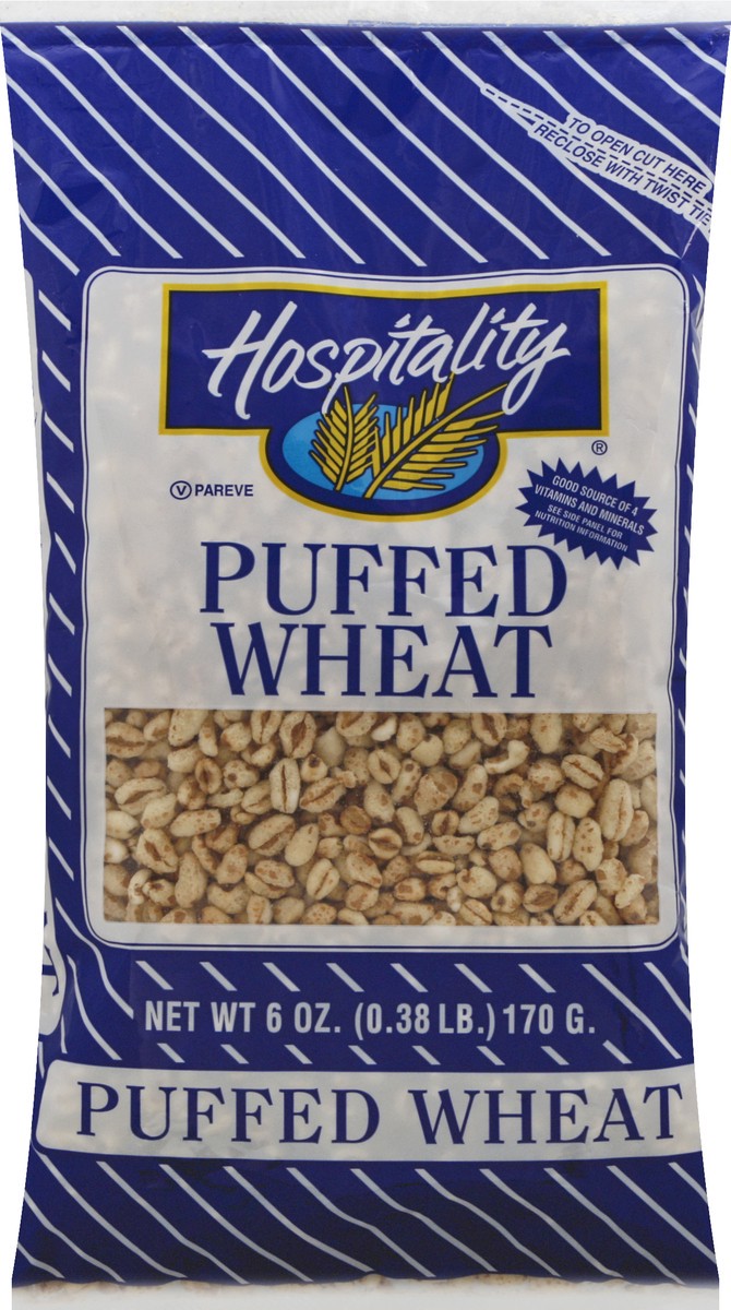 slide 1 of 9, Hospitality Puffed Wheat Cereal, 6 oz