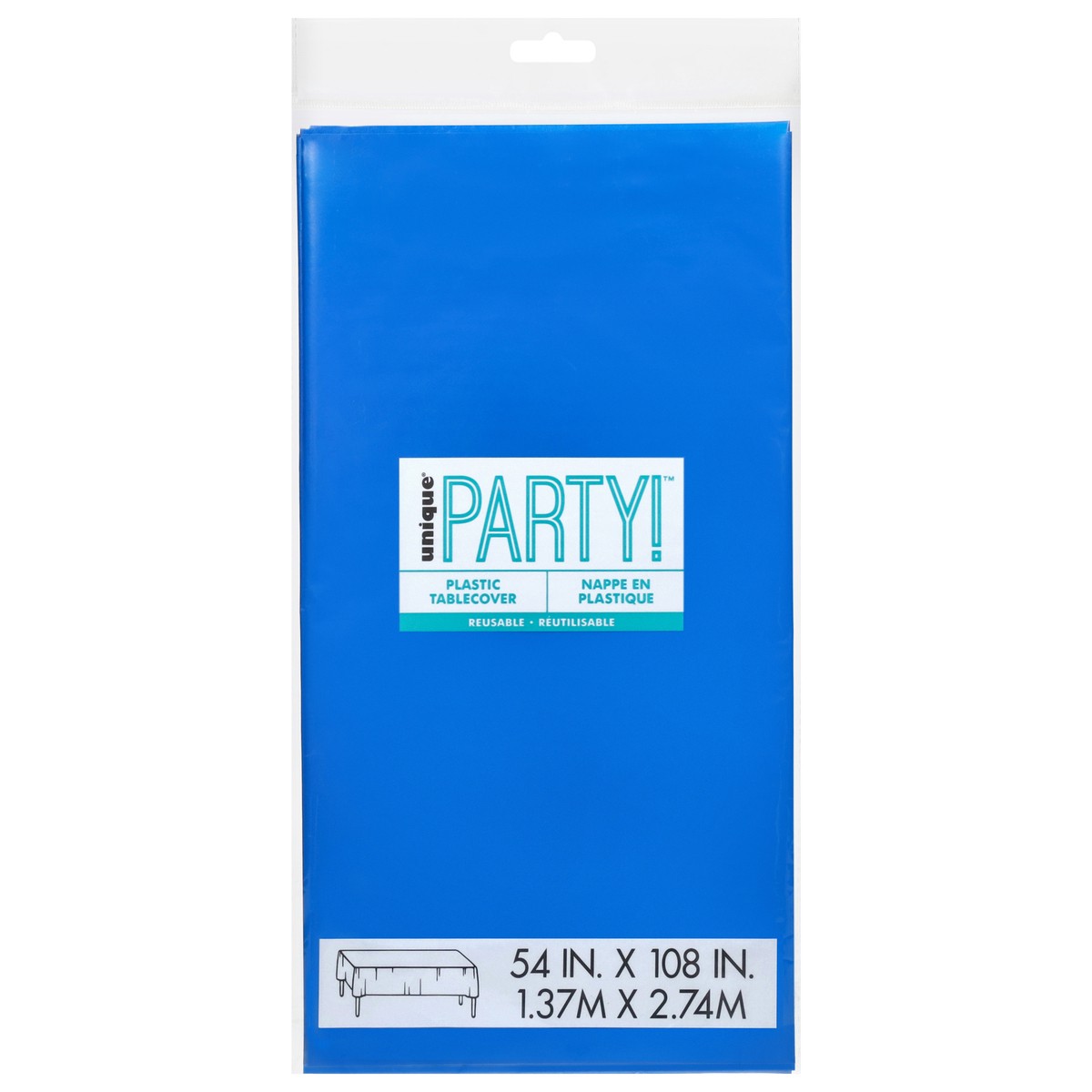 slide 1 of 4, Unique Party! Royal Blue Plastic Tablecover 1 Each, 1 ct