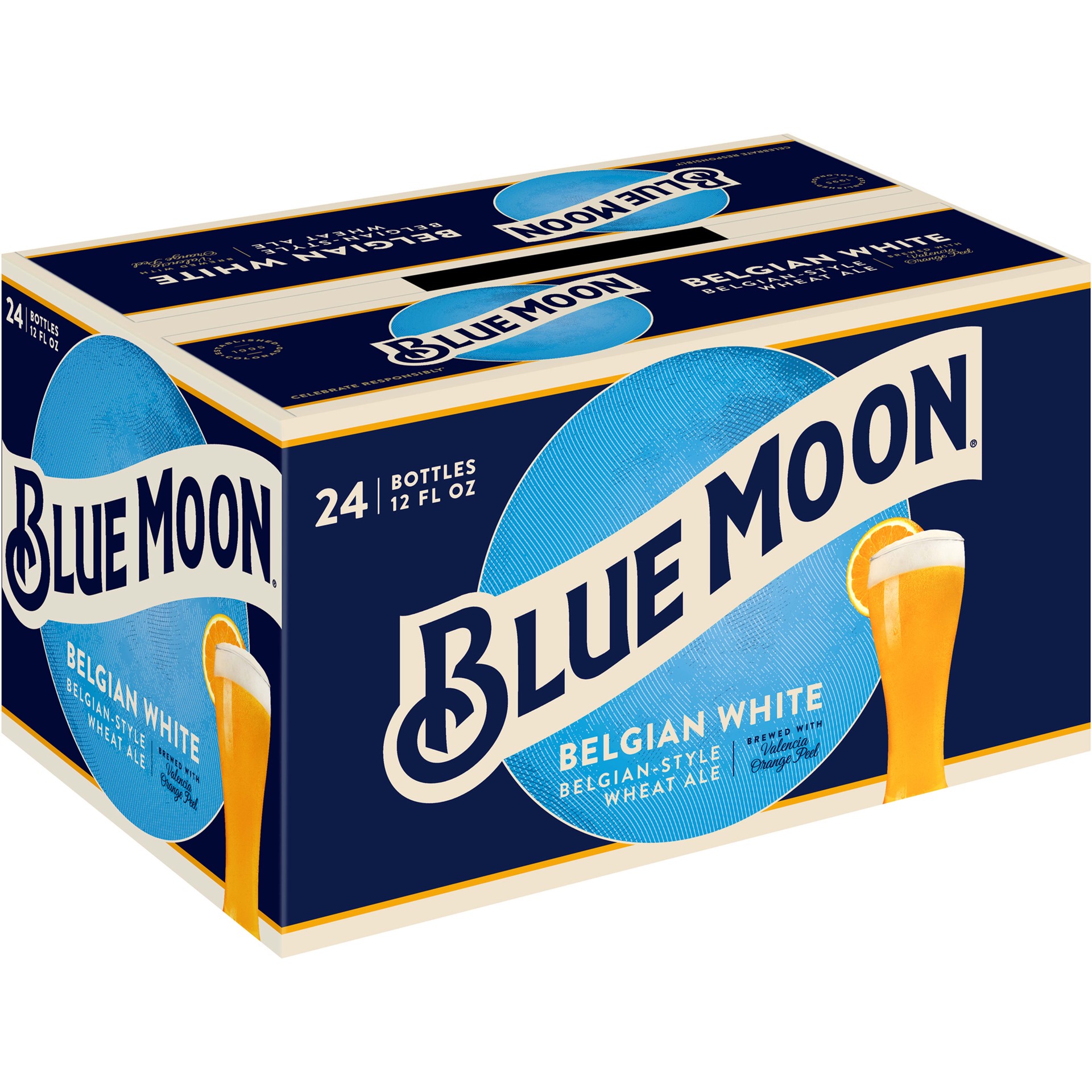 slide 4 of 5, Blue Moon Belgian White Wheat Beer, 5.4% ABV, 24-pack, 12-oz beer bottles, 288 oz