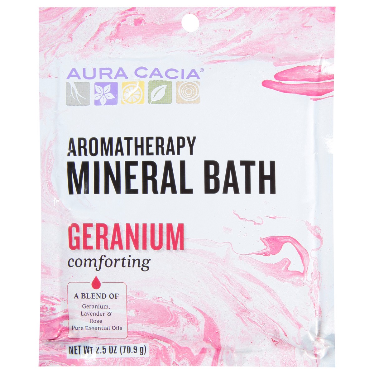 slide 1 of 1, Aura Cacia Comforting Geranium Aromatherapy Mineral Bath, 2.5 oz