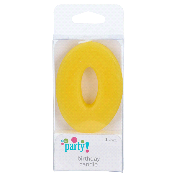 slide 1 of 13, Meijer Extra Large Birthday Candle, Number 0, Assorted Colors, 3", 1 ct