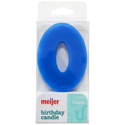 Meijer Extra Large Birthday Candle, Number 0, Assorted Colors, 3"