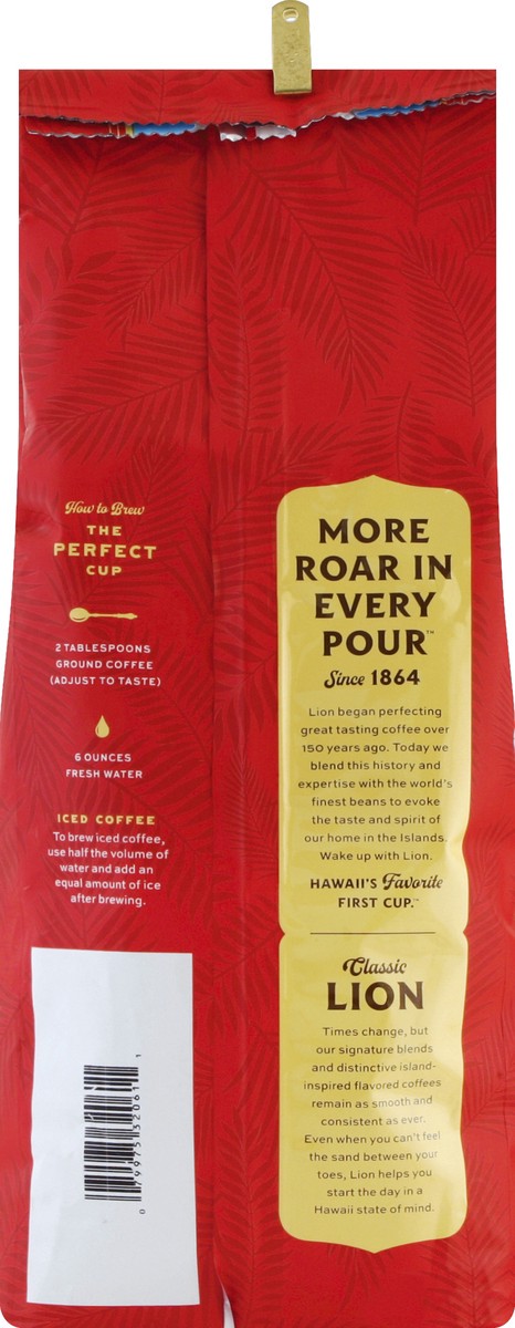 slide 6 of 6, Lion Coffee, Ground, French Roast, Dark, 