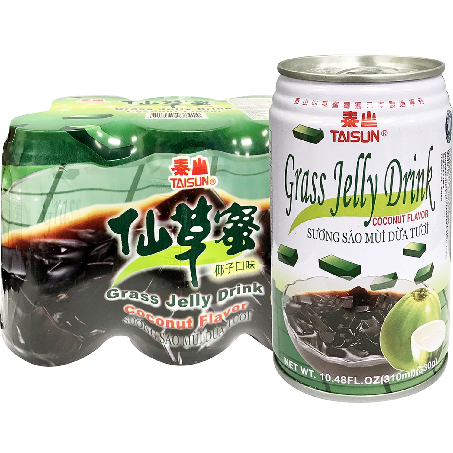 slide 1 of 1, Taisun Coconut Flavor Grass Jelly Drink, 10.8 fl oz