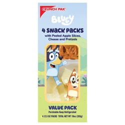 Bluey Medley with Peeled Sweet Apple Slices, Cheese, and Pretzels, 4 ct / 2.5 oz