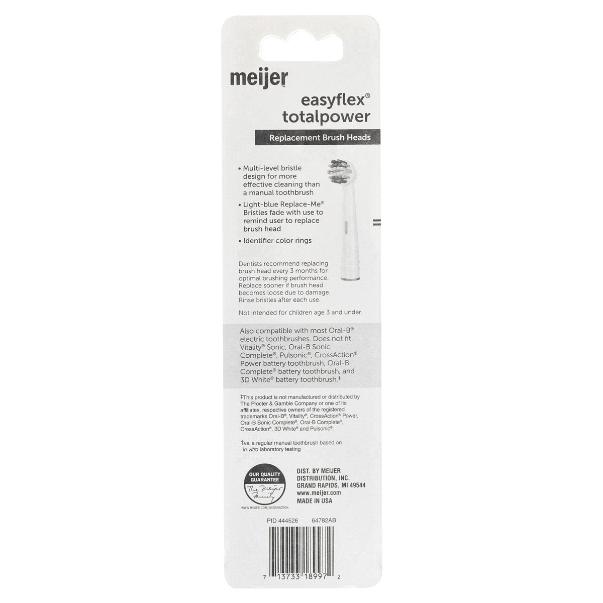 slide 5 of 5, Meijer Easy Flex Total Power Replacement Brush Heads, 5 ct