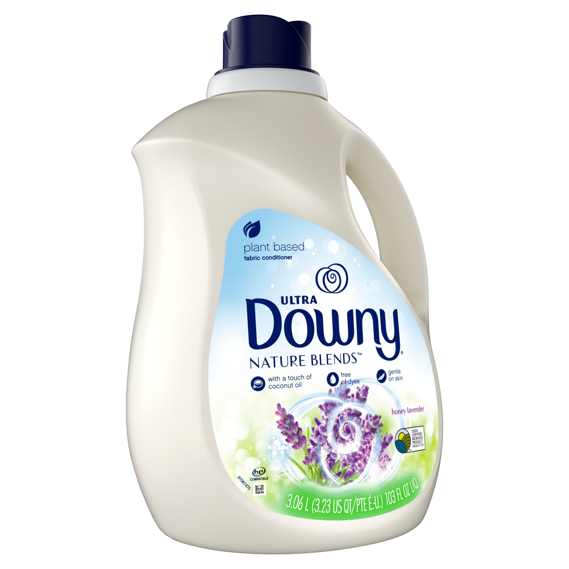 slide 1 of 3, Downy Honey Lavender Liquid Fabric Softener, 103 fl oz