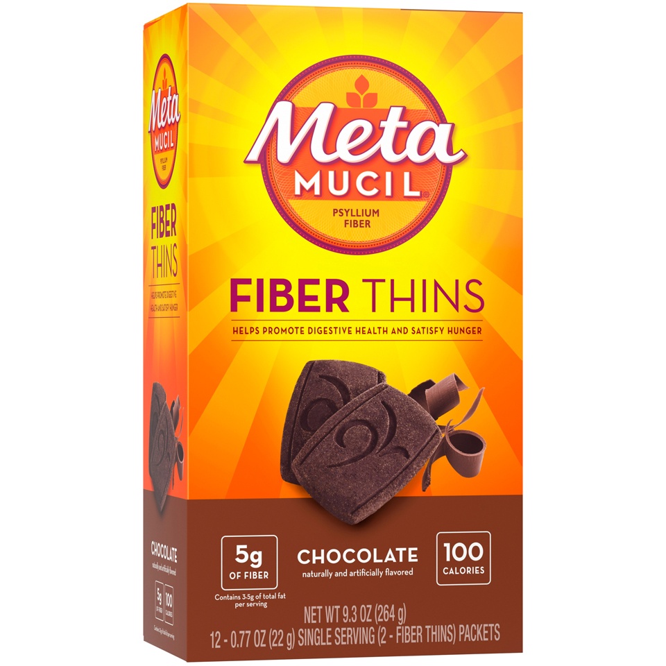 slide 2 of 3, Metamucil Chocolate Fiber Thins Fiber Supplement, 12 ct; 0.77 oz