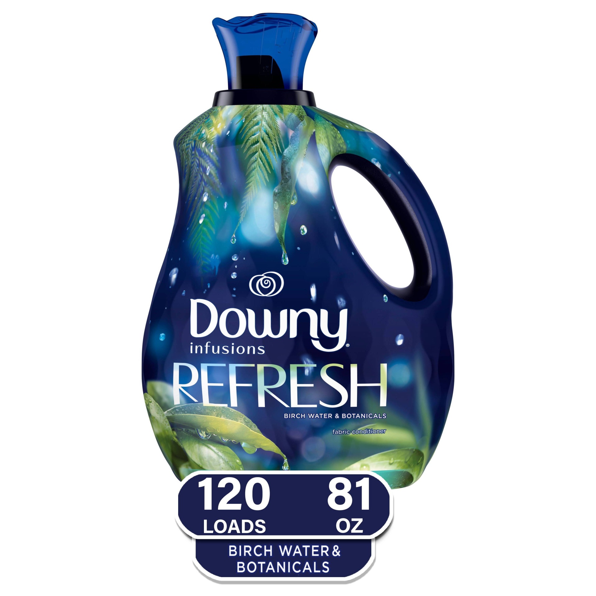 slide 1 of 3, Downy Infusions Liquid Fabric Softener Refresh - Birch Water & Botanicals, 81 fl oz