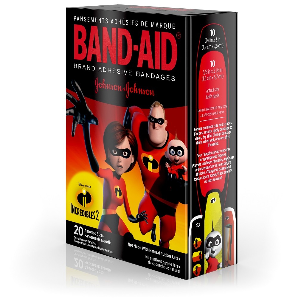 slide 2 of 13, BAND-AID Incredibles Bandages, 20 ct