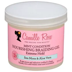 Camille Rose Extreme Hold Mint Condition Nourishing Braiding Gel - Sea Moss & Aloe Vera - 12 oz