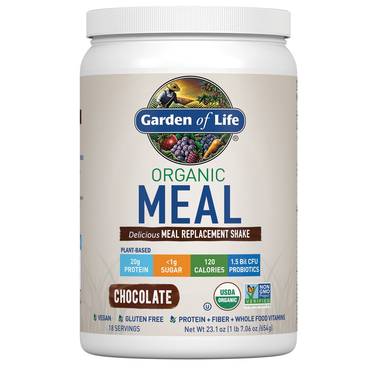 slide 1 of 4, Garden of Life Organic Vegan Meal Replacement Shake Mix - Chocolate - 23.1oz, 23.1 oz