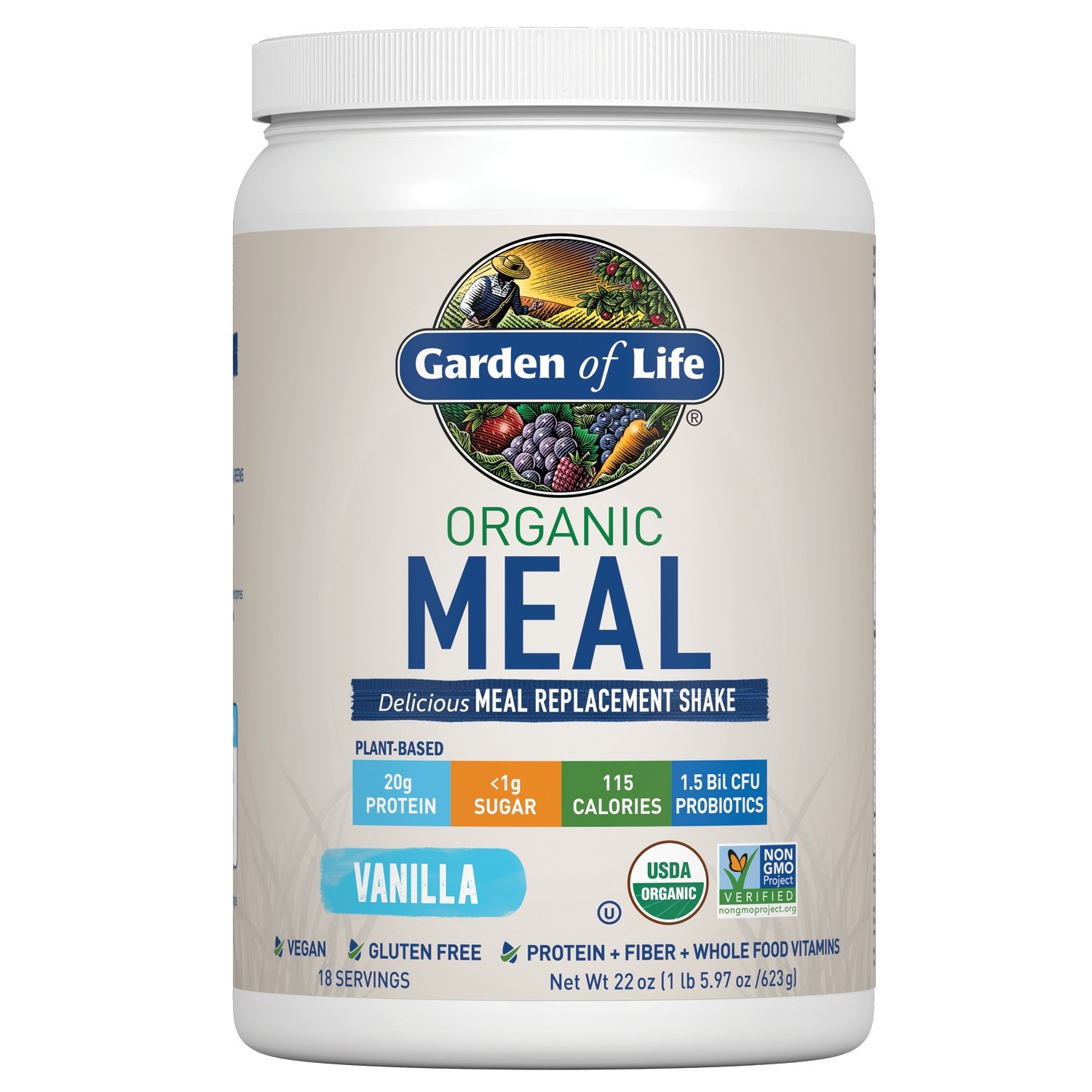 slide 1 of 4, Garden of Life Organic Vegan Meal Replacement Shake Mix - Vanilla - 22oz, 22 oz