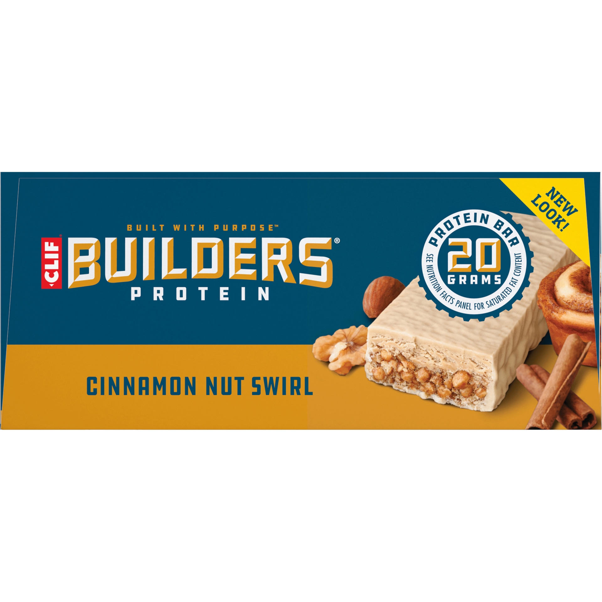 slide 4 of 8, CLIF Builder's Protein Bar - Cinnamon Nut Swirl, 6 ct