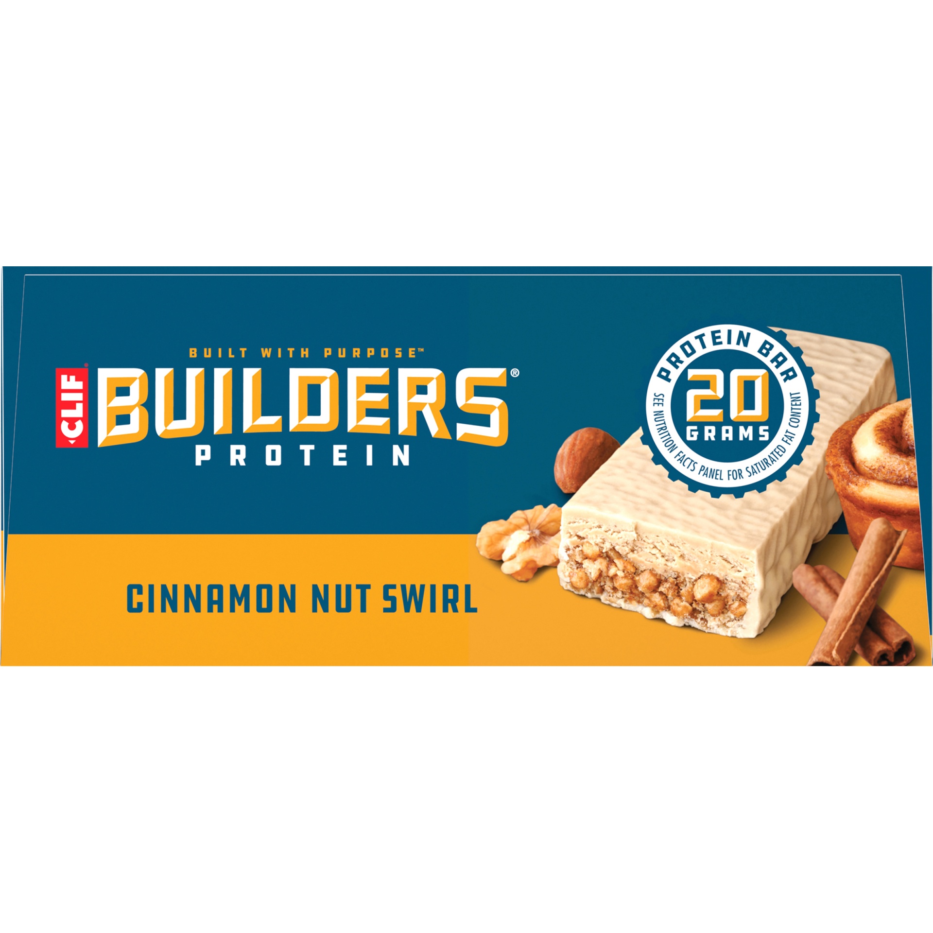 slide 5 of 8, CLIF Builder's Protein Bar - Cinnamon Nut Swirl, 6 ct