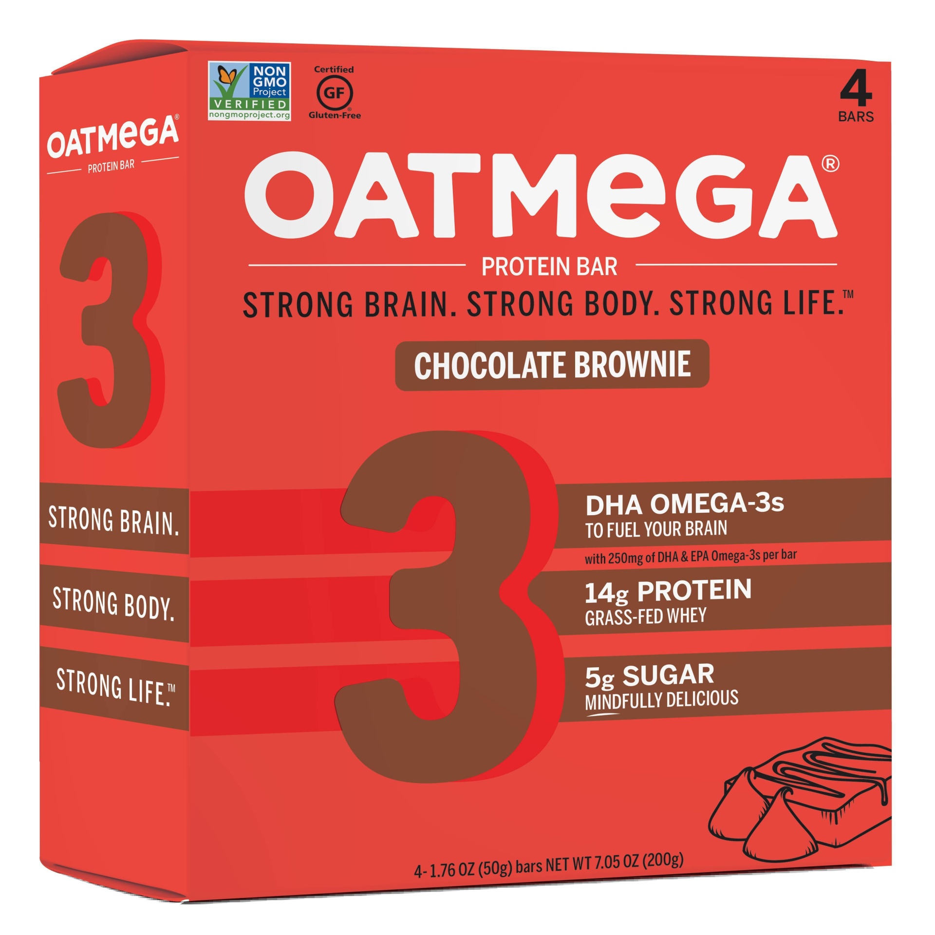 slide 1 of 3, Oatmega Omega-3 Protein Bar - Chocolate Brownie, 4 ct; 1.8 oz