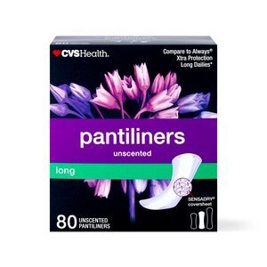 slide 1 of 1, CVS Health Panty Liners, Long, 80 Ct, 1 ct