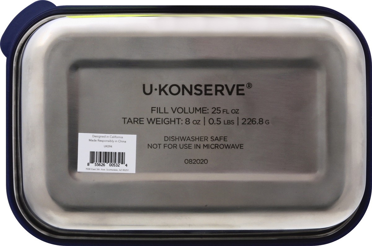 slide 7 of 11, U-Konserve 25 Ounce Stainless Steel Rectangle Divided Container 1 ea, 1 ea