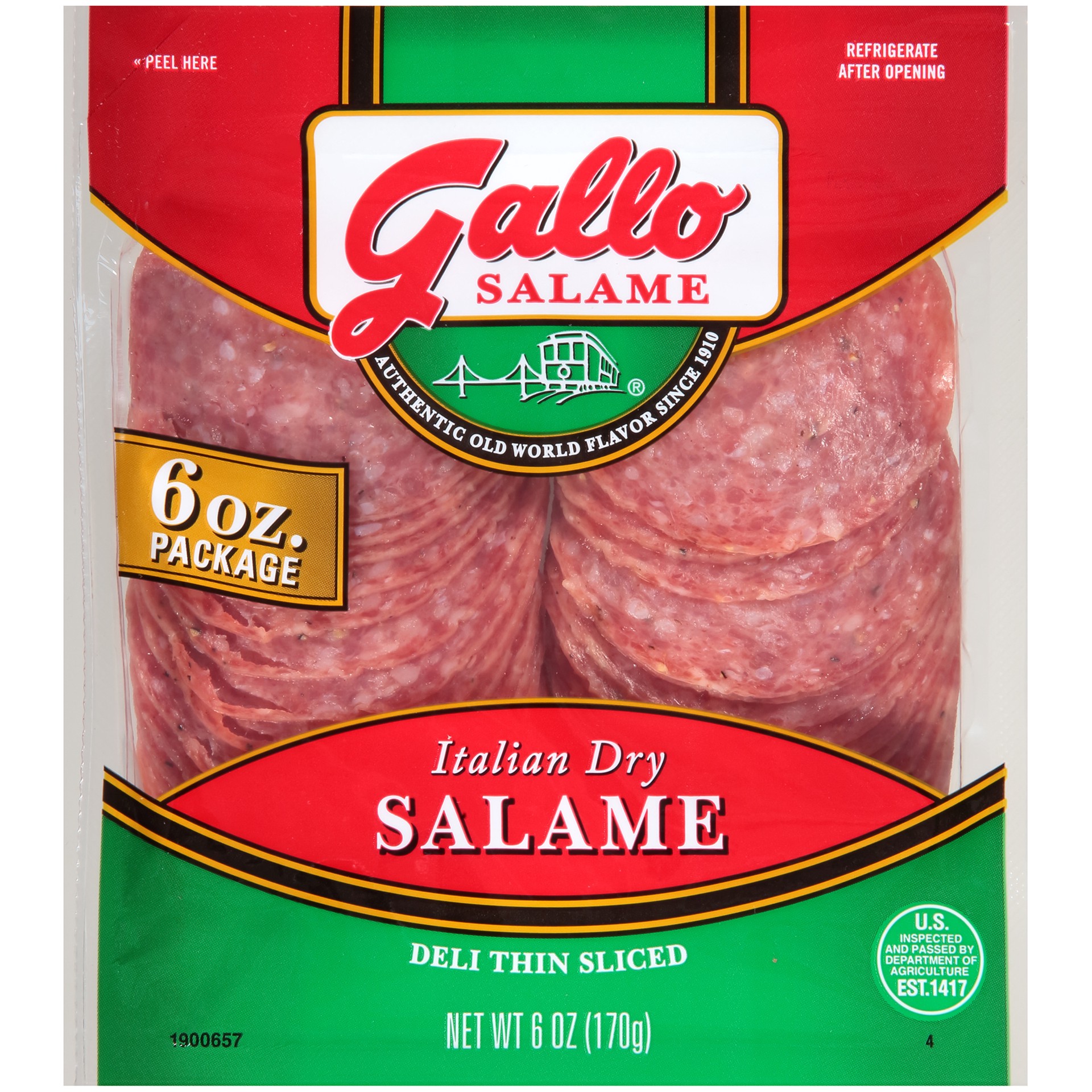 slide 1 of 9, Gallo Salame Deli Thin Sliced Italian Dry Salami, 6 oz., 6 oz