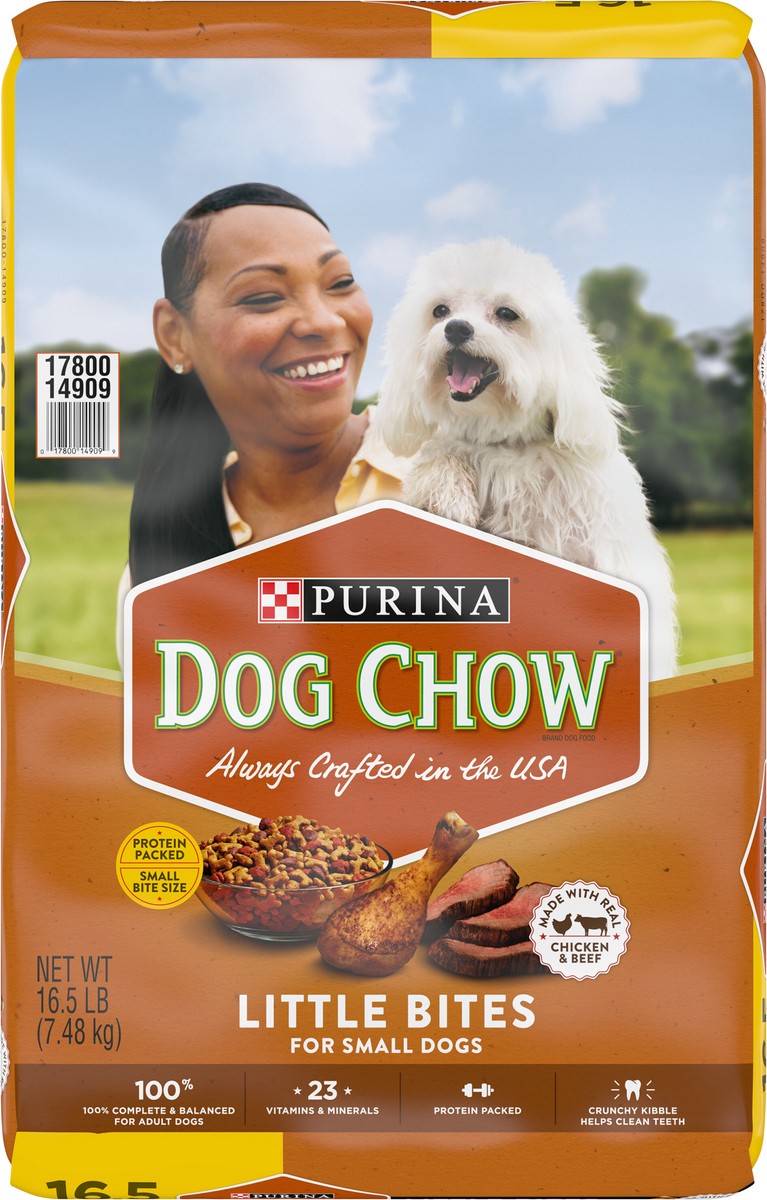 slide 6 of 9, Dog Chow Purina Dog Chow Little Bites with Real Chicken & Beef Small Dog Complete & Balanced Dry Dog Food - 16.5lbs, 16.5 lb